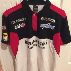 Kawasaki racing team polo style shirt.  Like new.